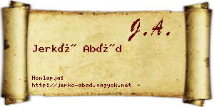 Jerkó Abád névjegykártya